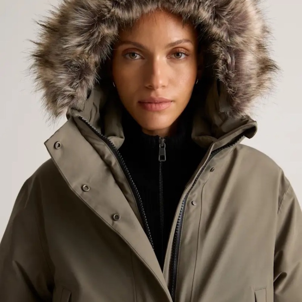Responsible Down Hooded Long Parka Medium Faded Cargo